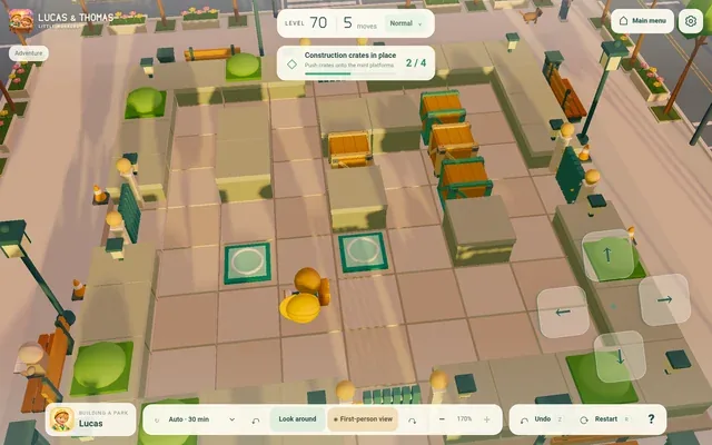 Touch controls on a tablet
